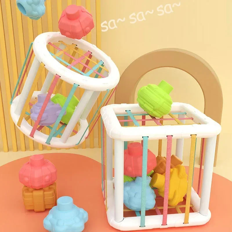 Montessori Baby Toys 0-12 Months Sensory Development Learning Educational Toys Colorful Blocks Sorting Game For Babies Infant