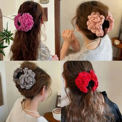 16 Color Rose Flower Hair Claw Clips Medium Secure Grip - Smarsty