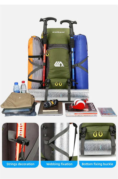 50L Travel Backpack Camping Men Large Hiking Bag Tourist Rucksack Waterproof Outdoor Sports Climbing Mountaineering Bag Luggage by Smarsty