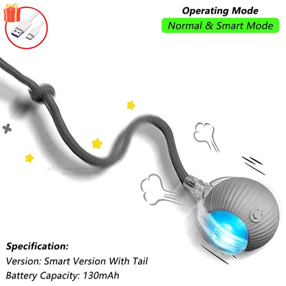 Interactive Cat Toy Ball With Rechargeable Tail - Smarsty