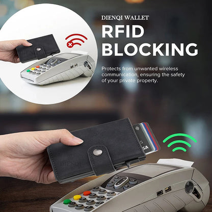 Rfid Carbon Fiber Men Wallets for Airtag Luxury Slim Mini Credit Card Holder Wallets for Men Air Tag Tracker Minimalist Purse - Smarsty