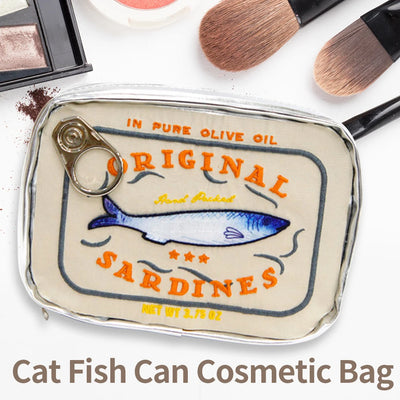 Canned Sardines Style Storage Bag Cute Bath Travel Bag Creative Portable Fashion Zipper Multi-function Soft for Weekend Vacation - Smarsty