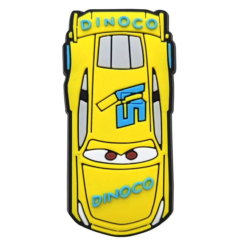1/6pcs Disney Lightning Mcqueen PVC Shoes Charms Miniso Cars Slippers Buckle Decorations Fit Boys Birthday Gift