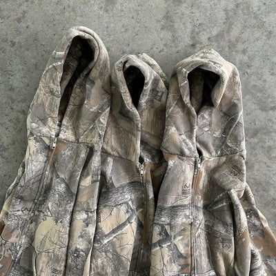 Y2K Retro zip up Hoodie Men Camouflage Pattern zipper Sweatshirt High Street Hip Hop Streetwear Oversized Unisex Camo Hoodie - Smarsty