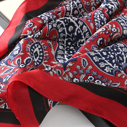 Silk Square Scarf for Women Summer Head Wrap - Smarsty