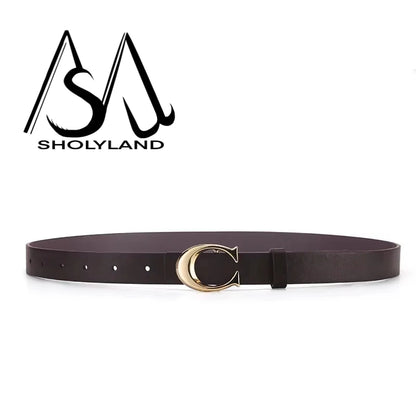 Trendy Women Leather Belt With Alloy Moon Button - Smarsty