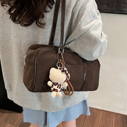 Casual Large Capacity Suede Shoulder Bag For Women Retro - Smarsty