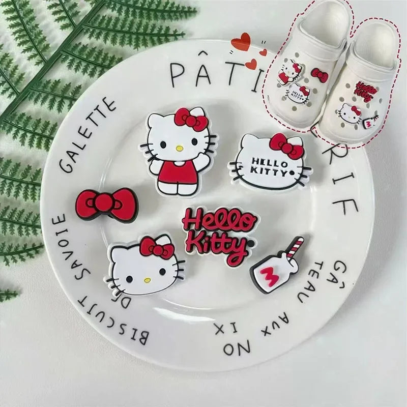 MINISO Sanrio Hello Kitty Shoe Charms DIY Detachable Hole Shoes Decorate Accessories Festival Party Gifts Christmas Gift