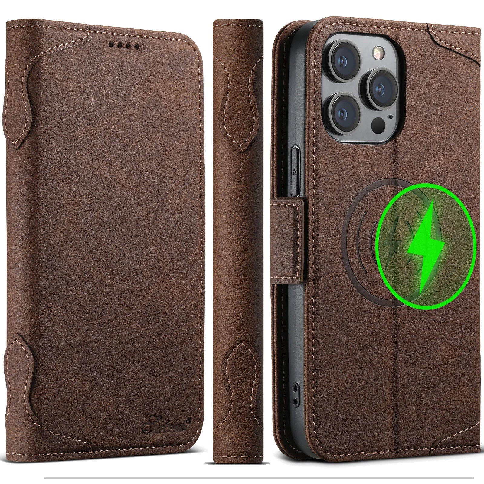 Card holder wallet Flip cover  phone case Compatible with MagSafe magnetic wireless charging For iPhone 17ProMax 16Plus 15 14 13