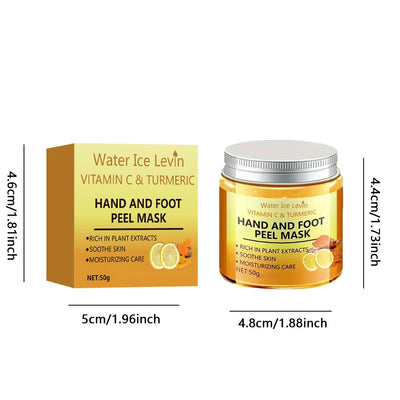 Vitamin c and turmeric hand wax mask for hands and feet, smoothing skin, gently cleansing hand mask, illuminating hand skin - Smarsty