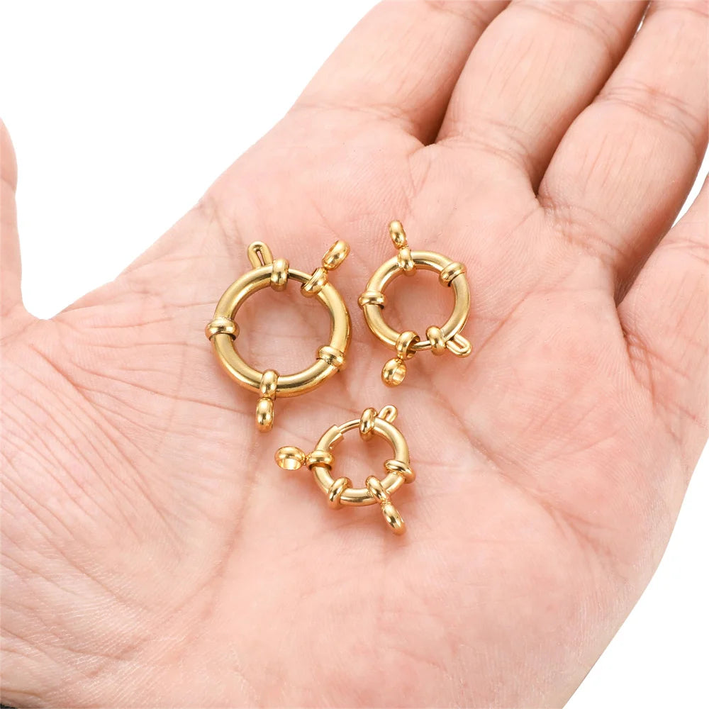 Gold Stainless Steel Spring Clasps for Jewelry Making - Smarsty