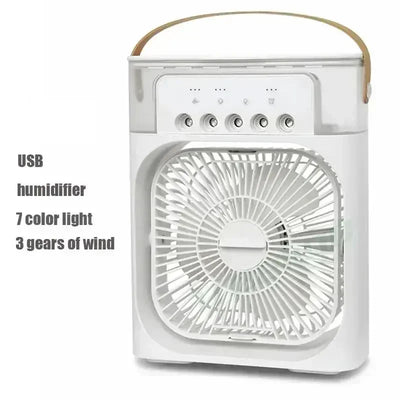 New 3 In 1 Fan AIr Conditioner Household Mini Air Cooler LED Night Light Portable Humidifier Air Adjustment Fan Office Home Fan - Smarsty