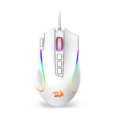 Redragon M612 Predator RGB Gaming Mouse 8000 DPI Wired Optical with 11 Programmable Buttons, White - Smarsty