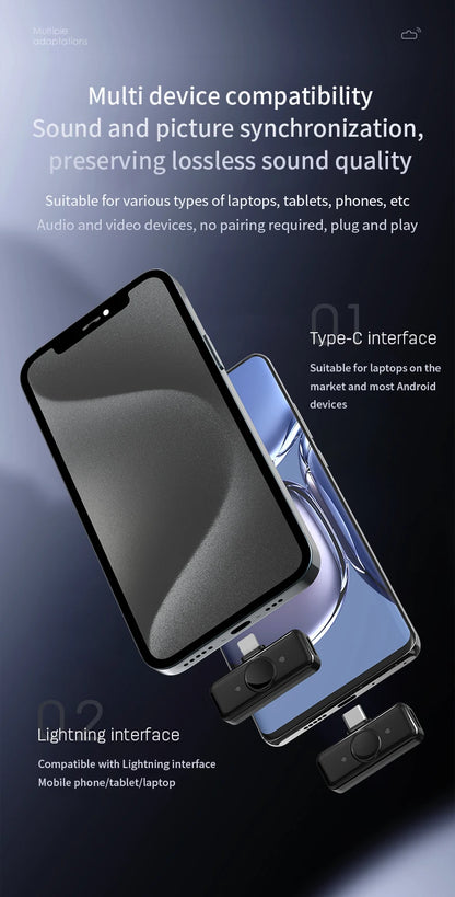 Wireless Lavalier Microphone for Android and iPhone Recording - Smarsty