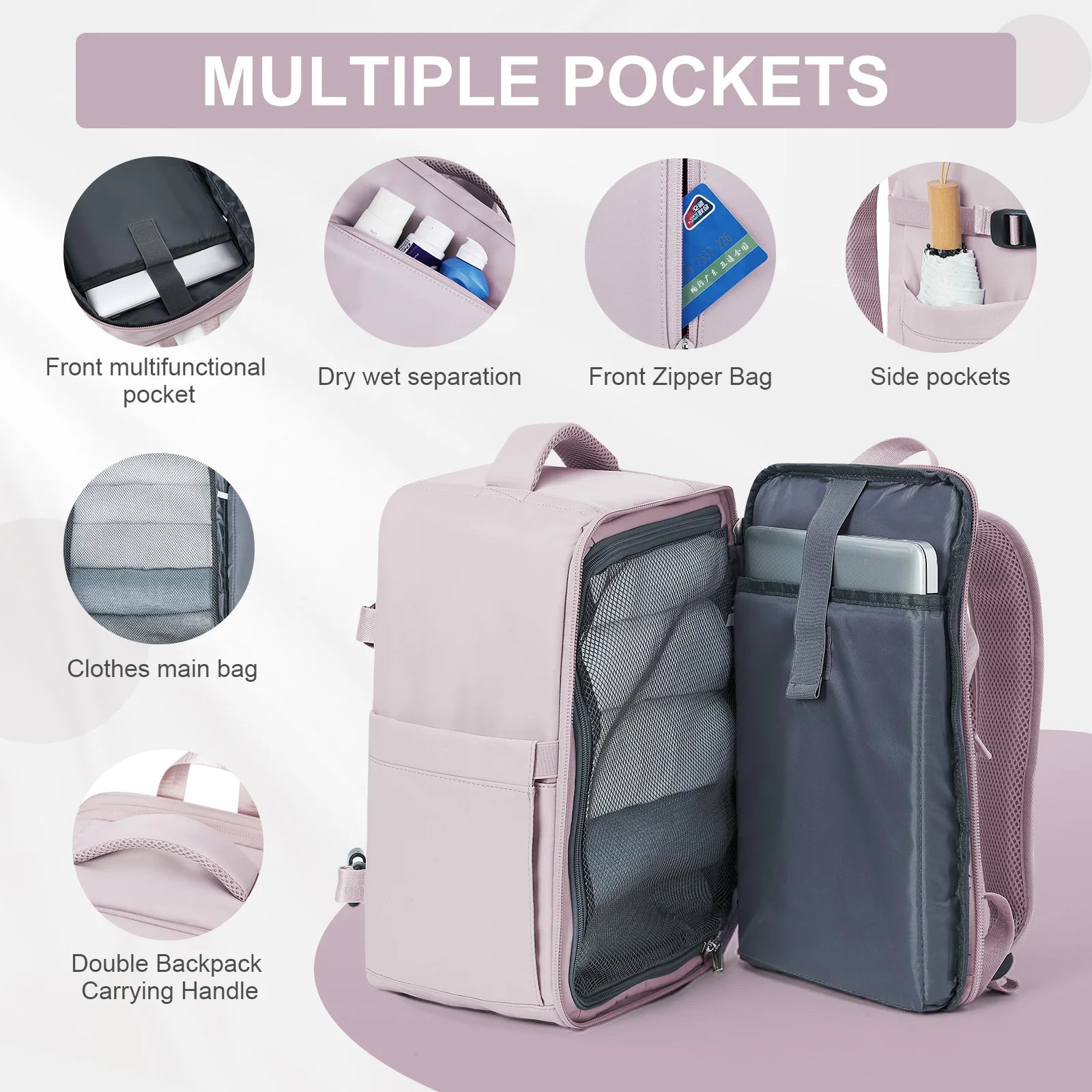Women's Backpack Travel Suitcase Cabin Bag Aircraft Ryanair 40x20x25 Airplane Travel Bag Men Laotop Backpack Wizzair Carry On - Smarsty