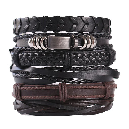 Viking Leather Bracelet For Men Adjustable Skull Design - Smarsty