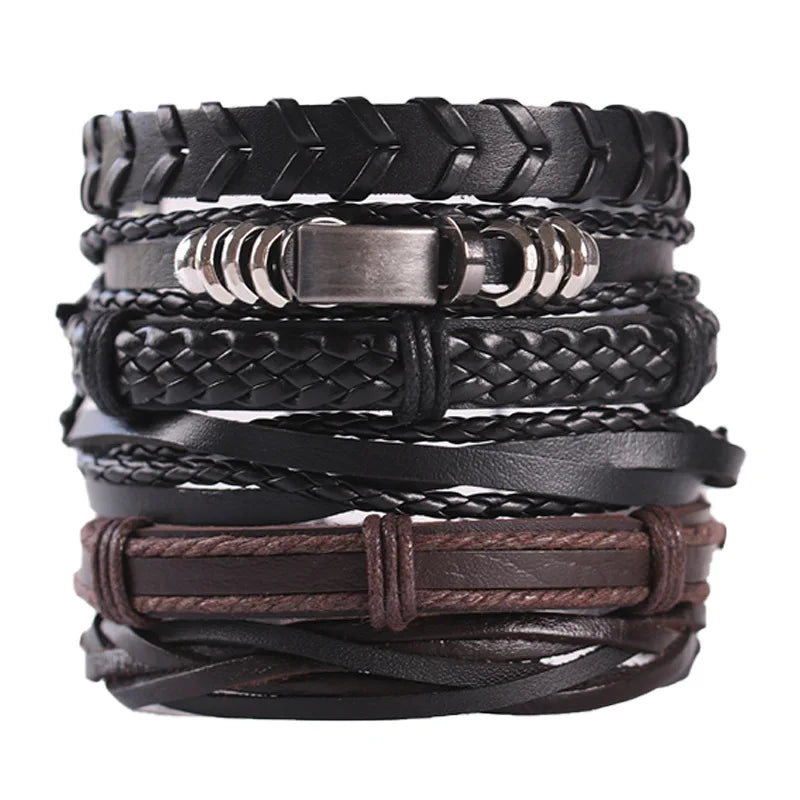 Viking Leather Bracelet For Men Adjustable Skull Design - Smarsty