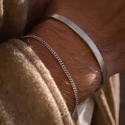 Men's Stainless Steel Cuban Chain Adjustable Bracelet - Smarsty