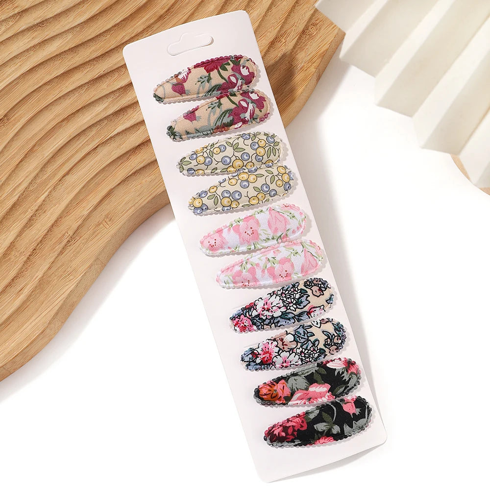 10 Pcs Cotton Alloy Hair Clips for Kids - Smarsty