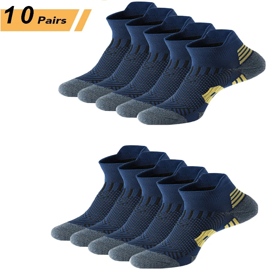 3Pair Professional Fitness Sports Socks Towel Bottom Non-Slip Running Socks Men Women Short Quick-Drying Basketball Training Sox - Smarsty