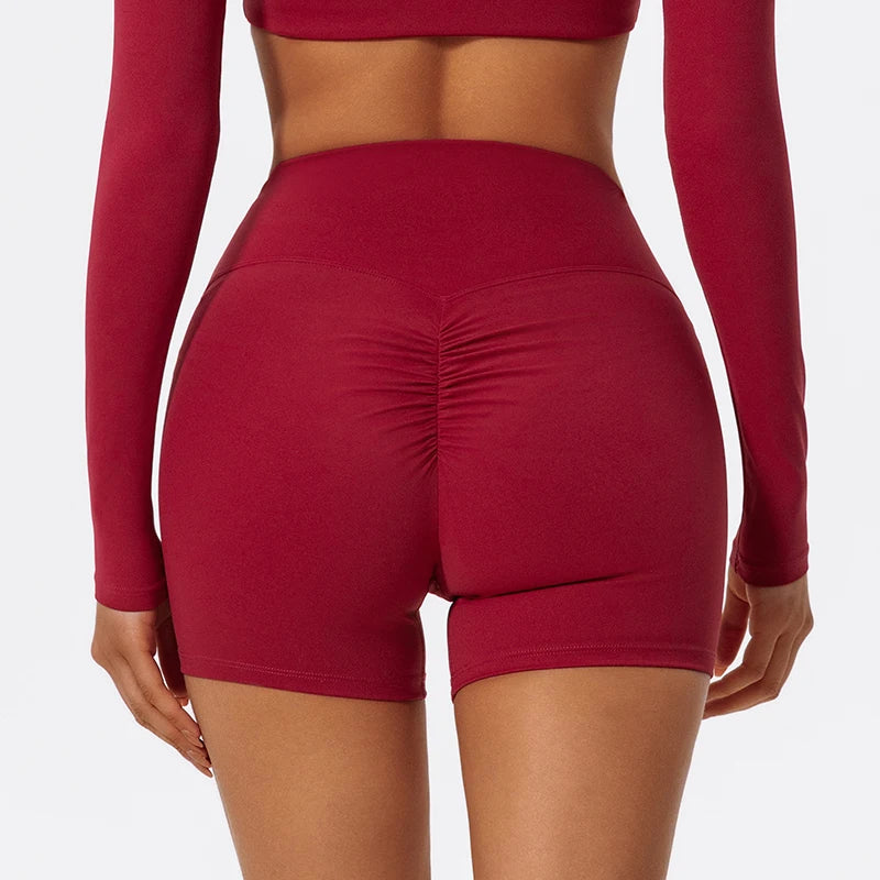 Ctenkevet Solid Color Women Fitness Quick-Dry Sport Short Women Cycling Soft Training Shorts Jog High Waist Yoga Short Legging - Smarsty