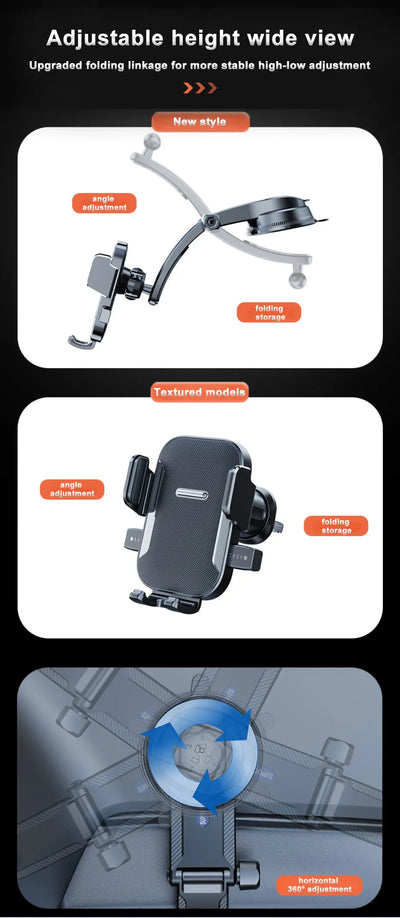 SEAMETAL Car Dashboard Phone Bracket Universal Auto Cellphone Stand For GPS Navigation Universal Desk Windshield Hanging Holder - Smarsty
