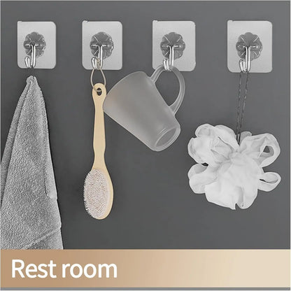 Transparent Self Adhesive Hooks for Easy Storage - Smarsty