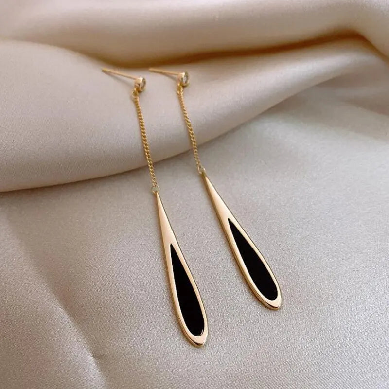 Geometric Square Drop Earrings for Women with Long Tassels - Smarsty