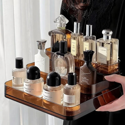3 Tier Desktop Perfume Shelf PET Cosmetic Organizer Perfume Storage Rack Doll Display Stand Kitchen Seasoning Organizer by Smarsty