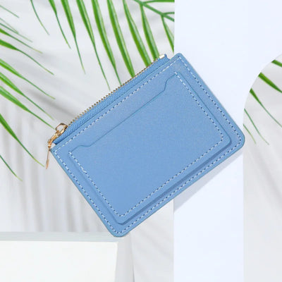 Women Wallets PU Leather Female Purse Mini Hasp Solid Multi-Cards Holder Coin Short Wallets Slim Small Wallet Zipper Hasp - Smarsty