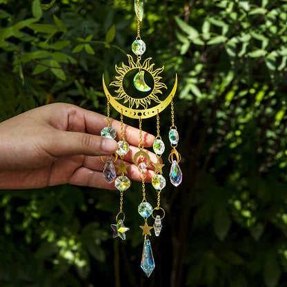 Star Moon Wind Chime Pendant for Garden Serenity - Smarsty