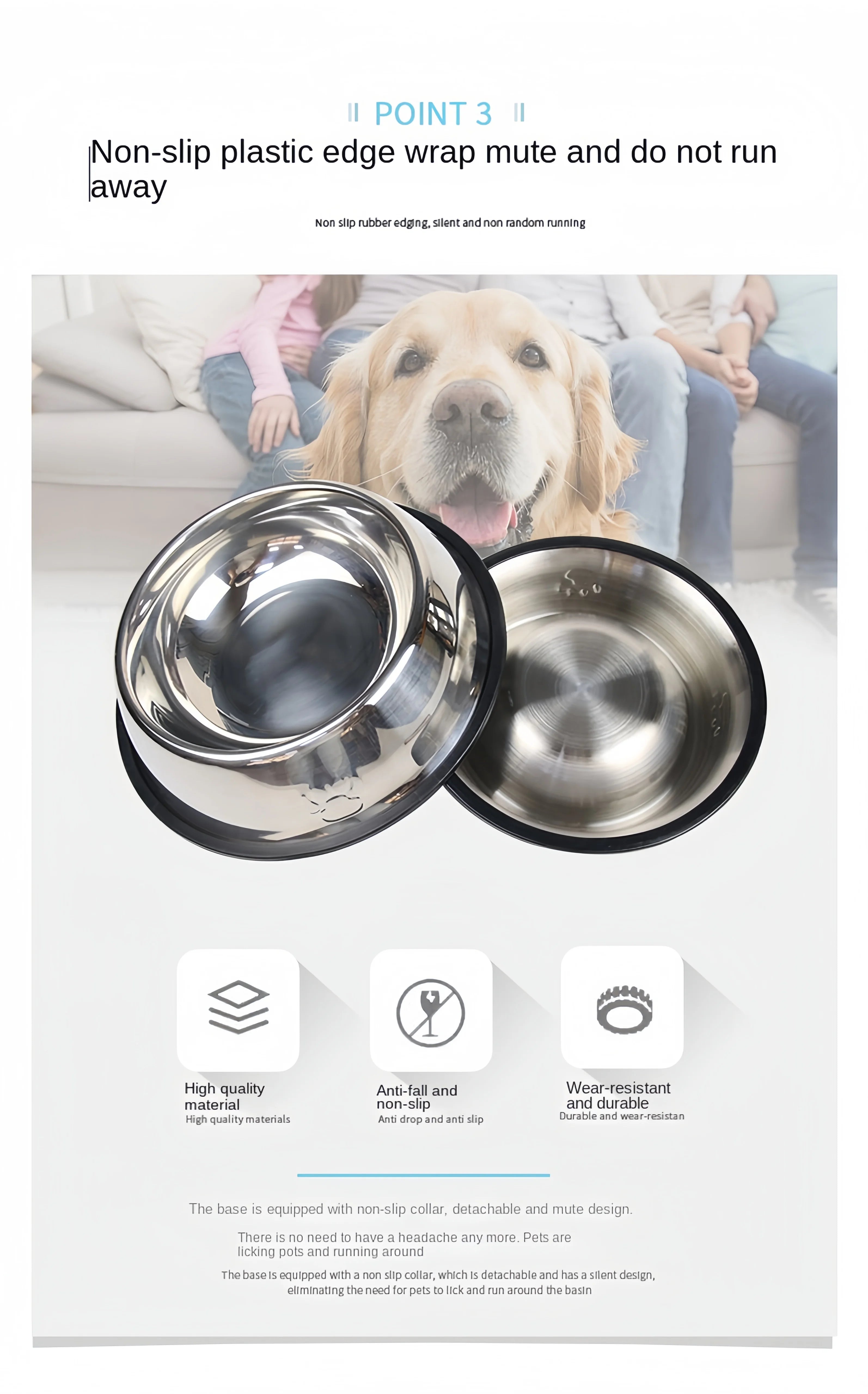 Durable Stainless Steel Pet Feeding Bowl Easy To Clean - Smarsty
