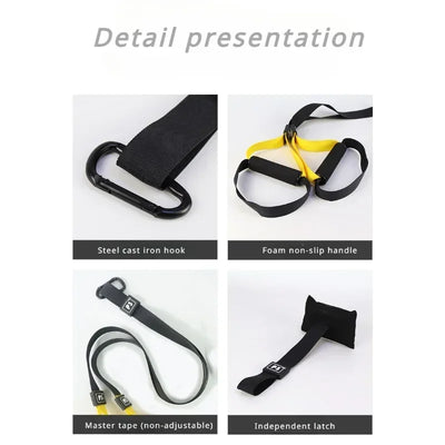 Suspension Training Strap Fitness Strength Power Suspension Trainer Adjustable Yoga Strap Wall Mount Professional Trx Tensioner by Smarsty
