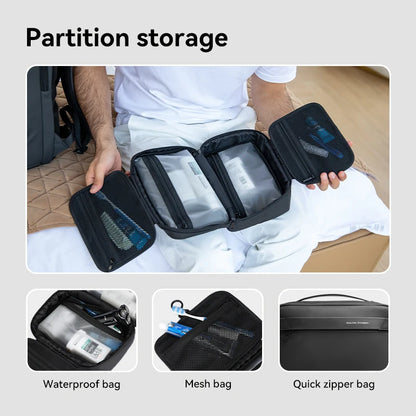 Mens Travel Toiletry Bag Waterproof With Dry Wet Separation - Smarsty