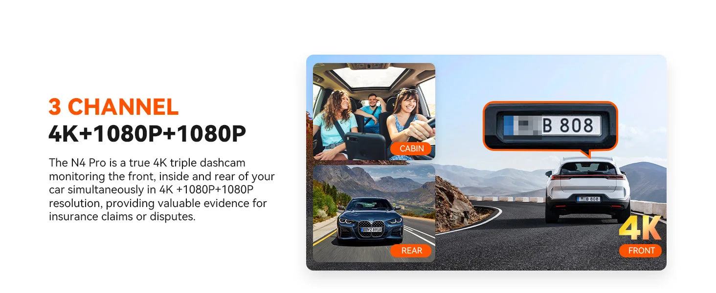 4K Car Dash Cam Featuring GPS And Three Lenses Elite - Smarsty