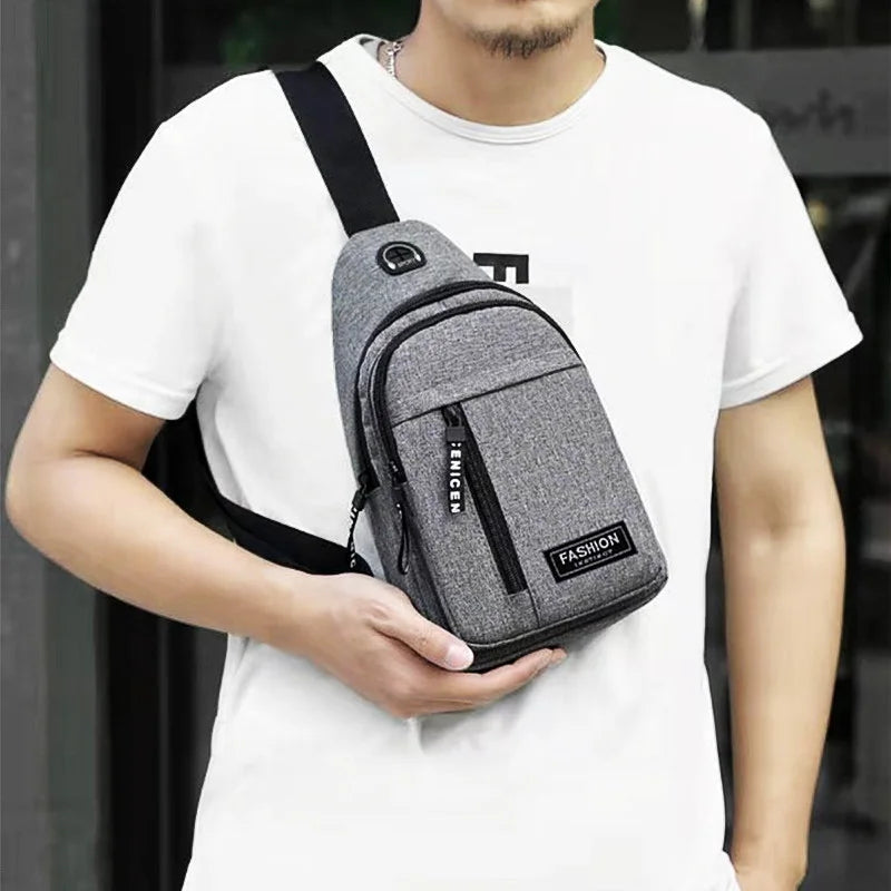 Waterproof Oxford Chest Bag For Men Korean Style Messenger - Smarsty