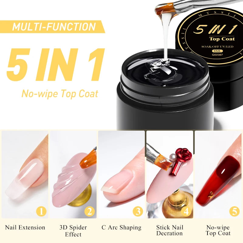 MTSSII 5 IN 1 No Wipe Top Coat Gel - Smarsty
