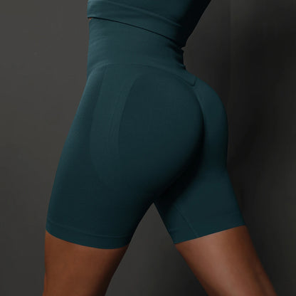 Yoga Shorts Women Sports Shorts Seamless Gym Workout Shorts High Waist Push Up Fitness Sports Shorts Cycling Shorts - Smarsty