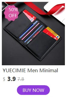 YUECIMIE Slim Aluminum Wallet With Elasticity Back Pouch ID Credit Card Holder Mini RFID Wallet Automatic Pop up Bank Card Case - Smarsty