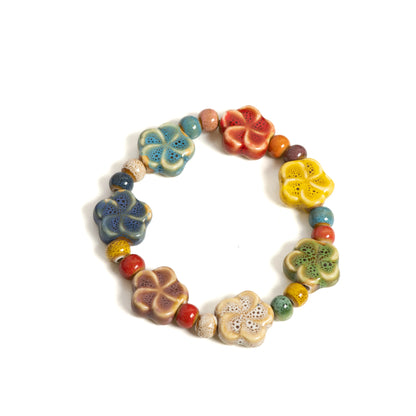Handmade Colorful Ceramic Beaded Bracelet for Women - Smarsty