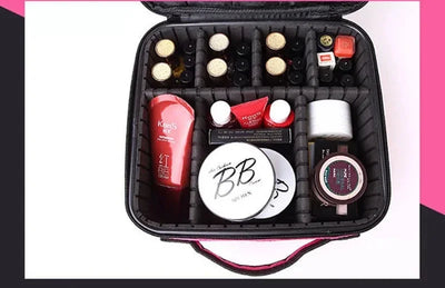 New Makeup Bag for Women Travel Waterproof Necessary Beauty Brush Embroidery Tool Storage Cosmetic Case Professional Makeup Box - Smarsty