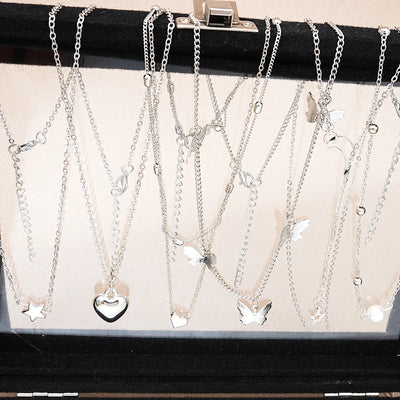Silver Chic Jewelry Set For Women With Pearl Necklaces - Smarsty