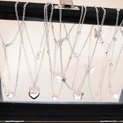 Silver Chic Jewelry Set For Women With Pearl Necklaces - Smarsty