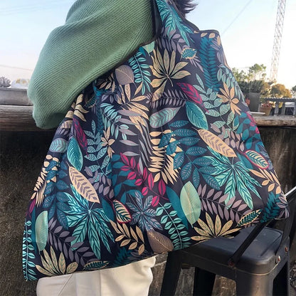 Versatile Folding Canvas Shopping Bag With Large Capacity - Smarsty