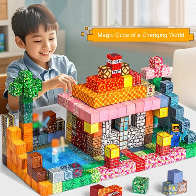 50-400pcs Mine Magnetic Building Block World Magnet Cube Set for Boys Girls Kid  DIY Model Children Sensory Toy Christmas Gift - Smarsty