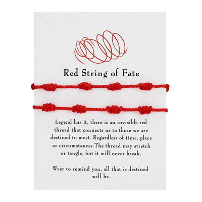 Handmade 7 Knots Red String Bracelet Set for Luck - Smarsty