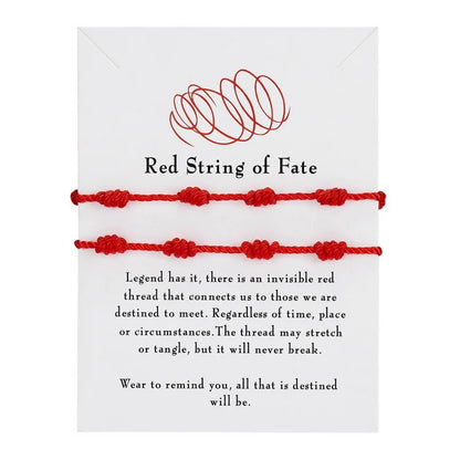 Handmade 7 Knots Red String Bracelet Set for Luck - Smarsty