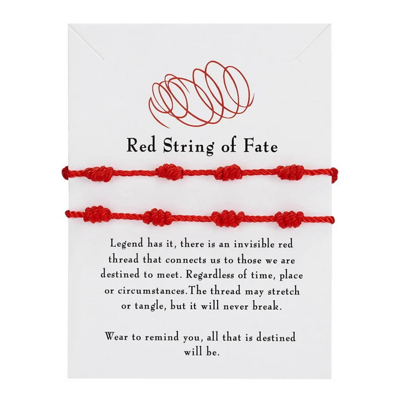 Handmade 7 Knots Red String Bracelet Set for Luck - Smarsty