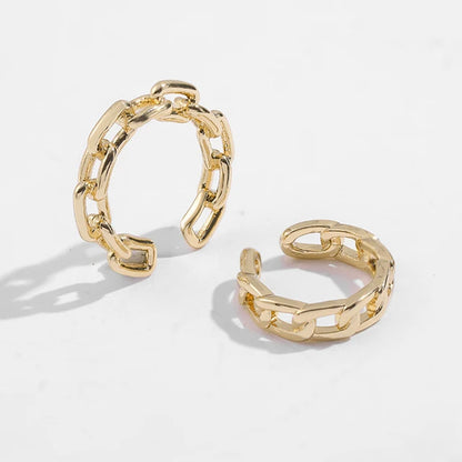 Double Circle Ear Cuff No Piercing Vintage Hip Hop Style - Smarsty