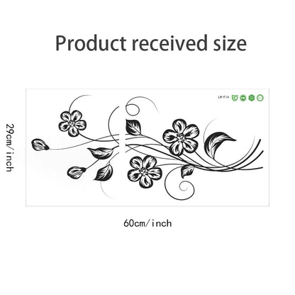 Beautiful Black Flower Wall Sticker for Home Decor - Smarsty